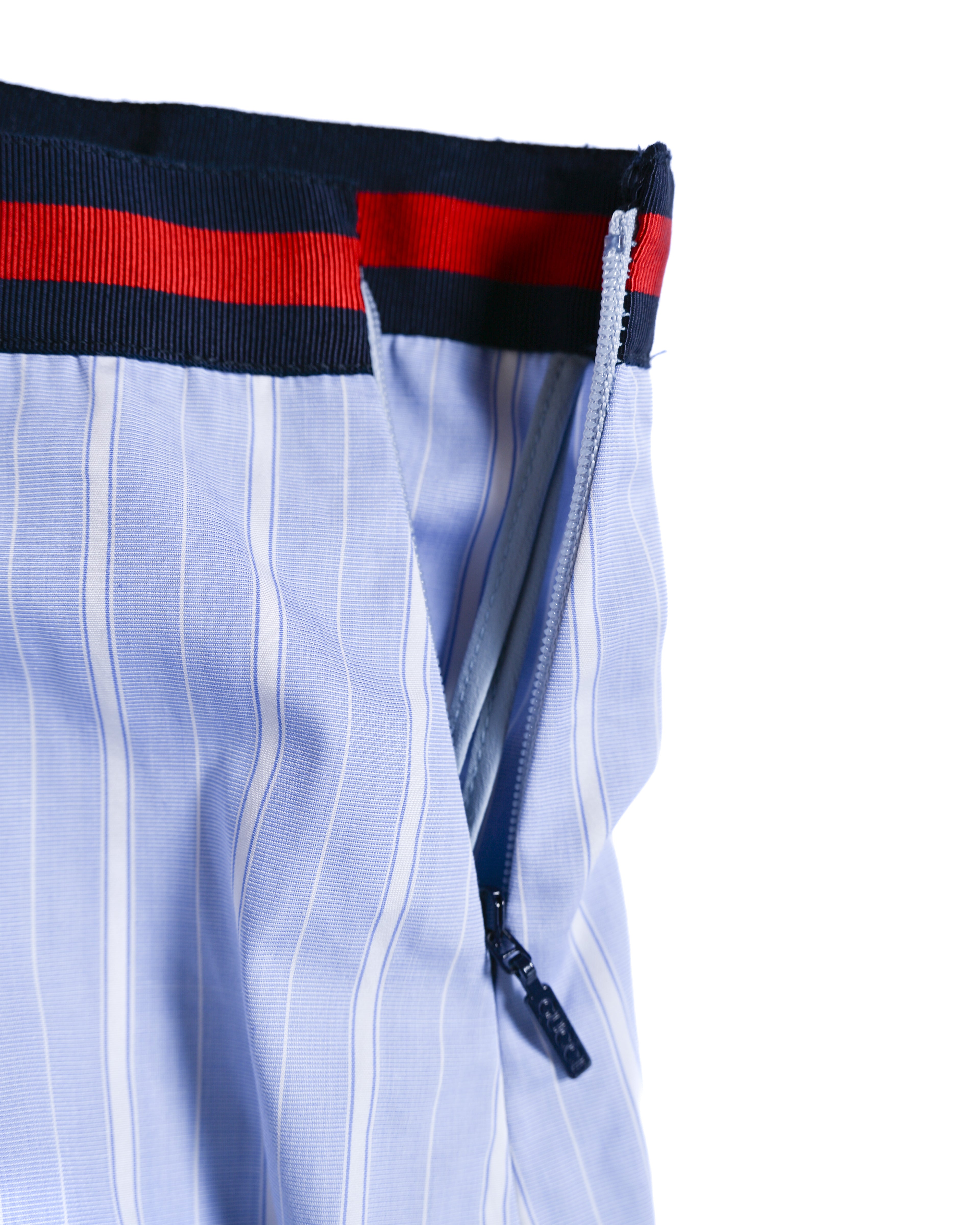 GUCCI/ 2022 Web Stripe Waist Pleats Skirt Blue
