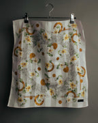"CELINE" 90's Floral logo cotton square scarf
