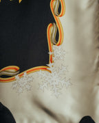"Salvatore Ferragamo" 90's-00's Vintage arctic fauna and scrolling ribbon silk scarf