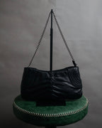 “Salvatore Ferragamo” 2000’s Gathered leather chain shoulder bag