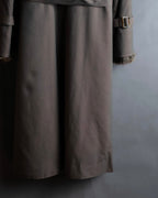 "HIROKI" Real fur lined maxi length belted coat