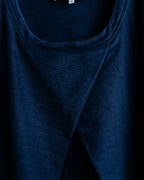 “MM6” front cut designed dennim long pull over