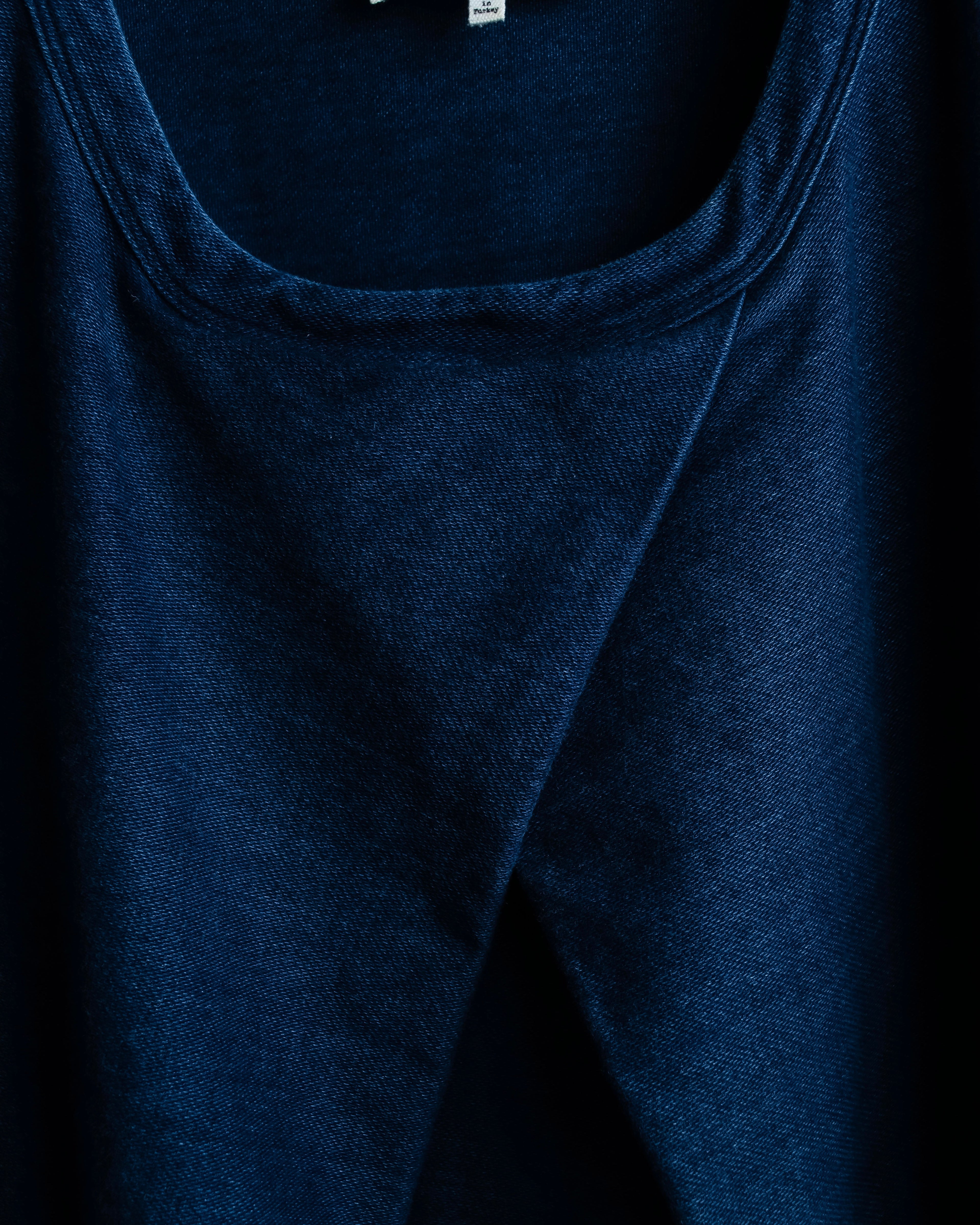 “MM6” front cut designed dennim long pull over