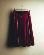 -SPECIAL- "Christian Dior" 80's-early 90's Burgundy velvet pleated skirt