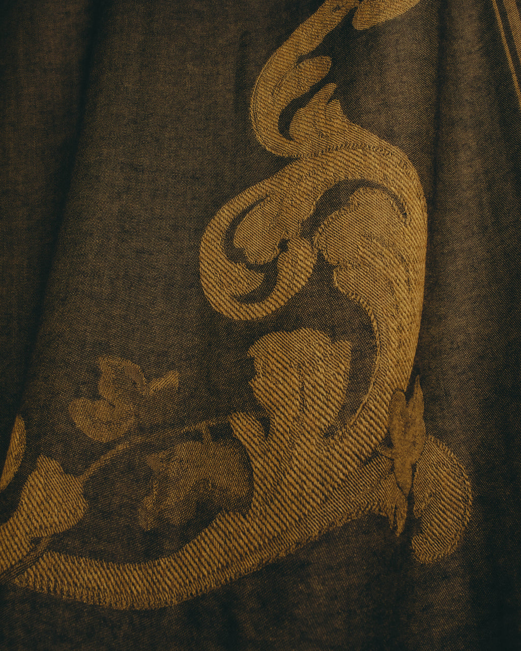 -SPECIAL- “LOEWE” 90’s-00’s Botanical anagram jacquard fringe stole