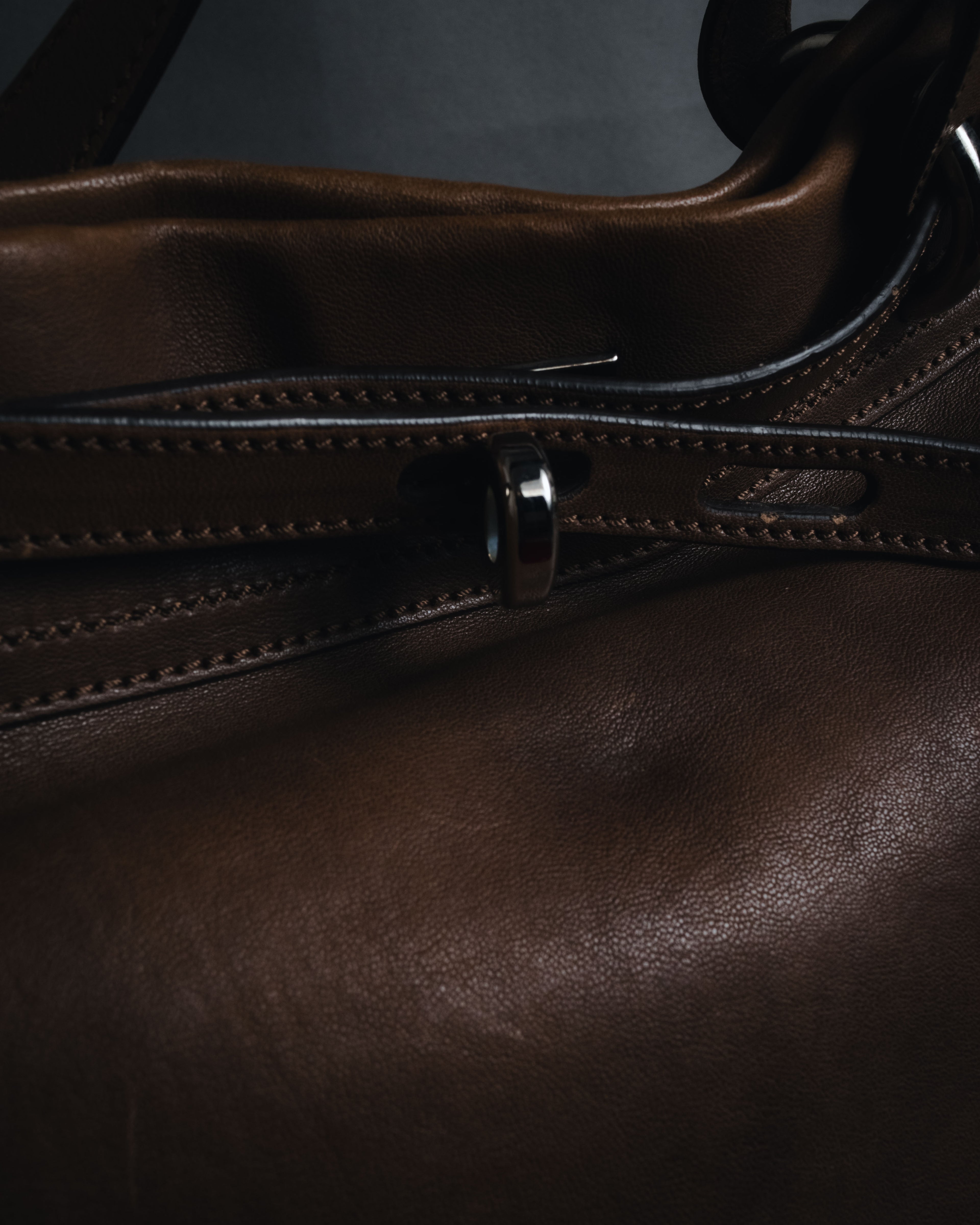 "MAURO GOVERNA" 00’s-10’s lamb leather belted draped bag