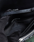 "MAISON MARGIELA" Check pattern gradient design chain shoulder leather wallet bag