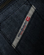 "DIESEL" Silver stud design leather one shoulder bag