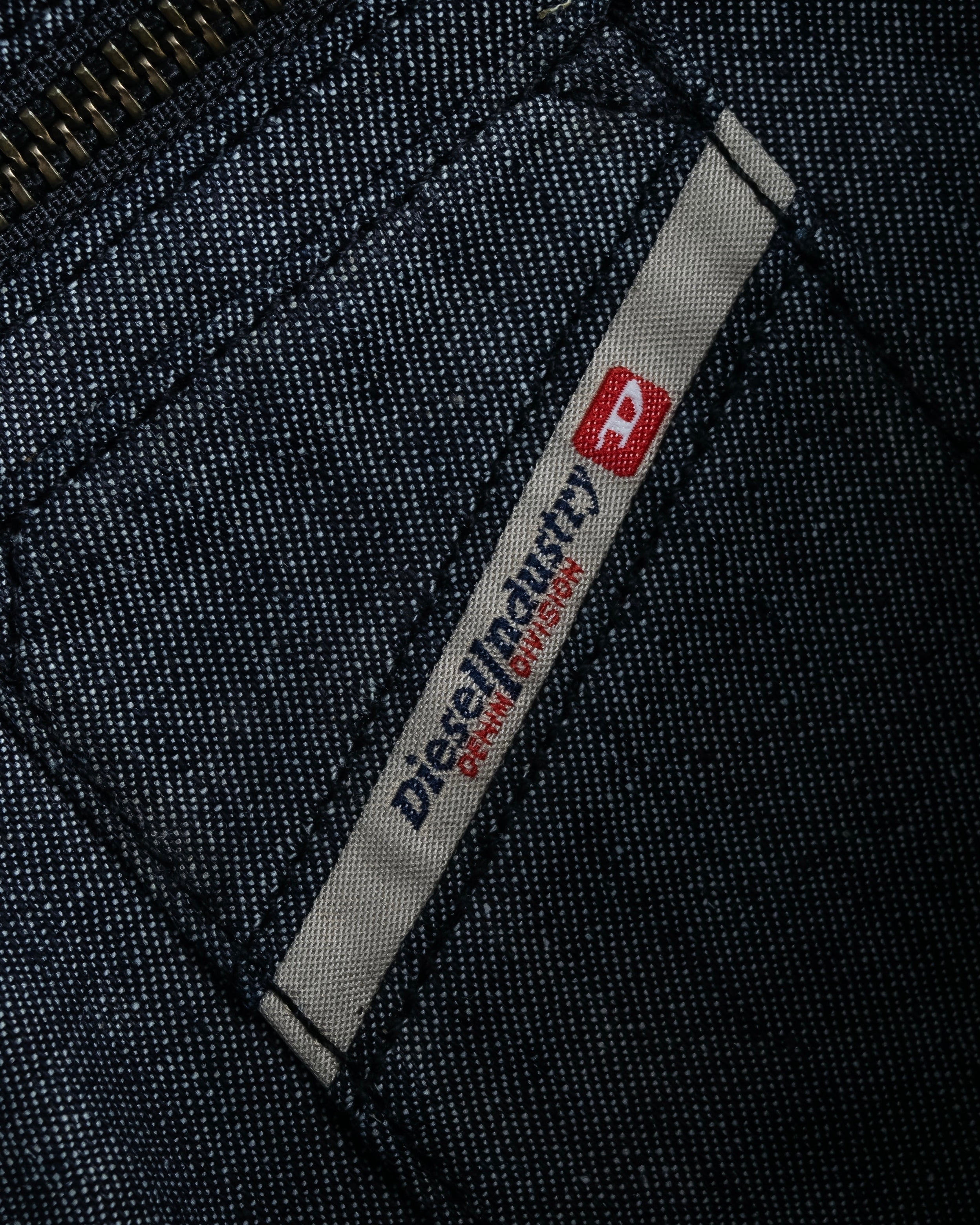 "DIESEL" Silver stud design leather one shoulder bag