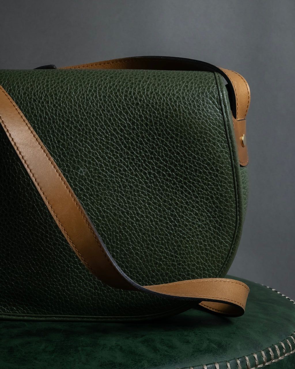 "Christian Dior" 80’s-90’s equestrian grain leather shoulder bag