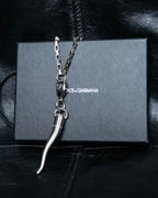 "Dolce &amp; Gabbana" Botanical design silver necklace