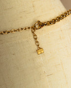 "BURBERRYS" 90's Emerald enamel costume jewelry necklace