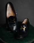 "HERMES" 90’s-00’s box calf H buckle loafers