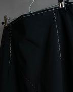 "YOHJI YAMAMOTO" Stitched hemline design flared skirt