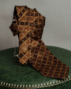 "GUCCI" Chain plaid design silk neck tie