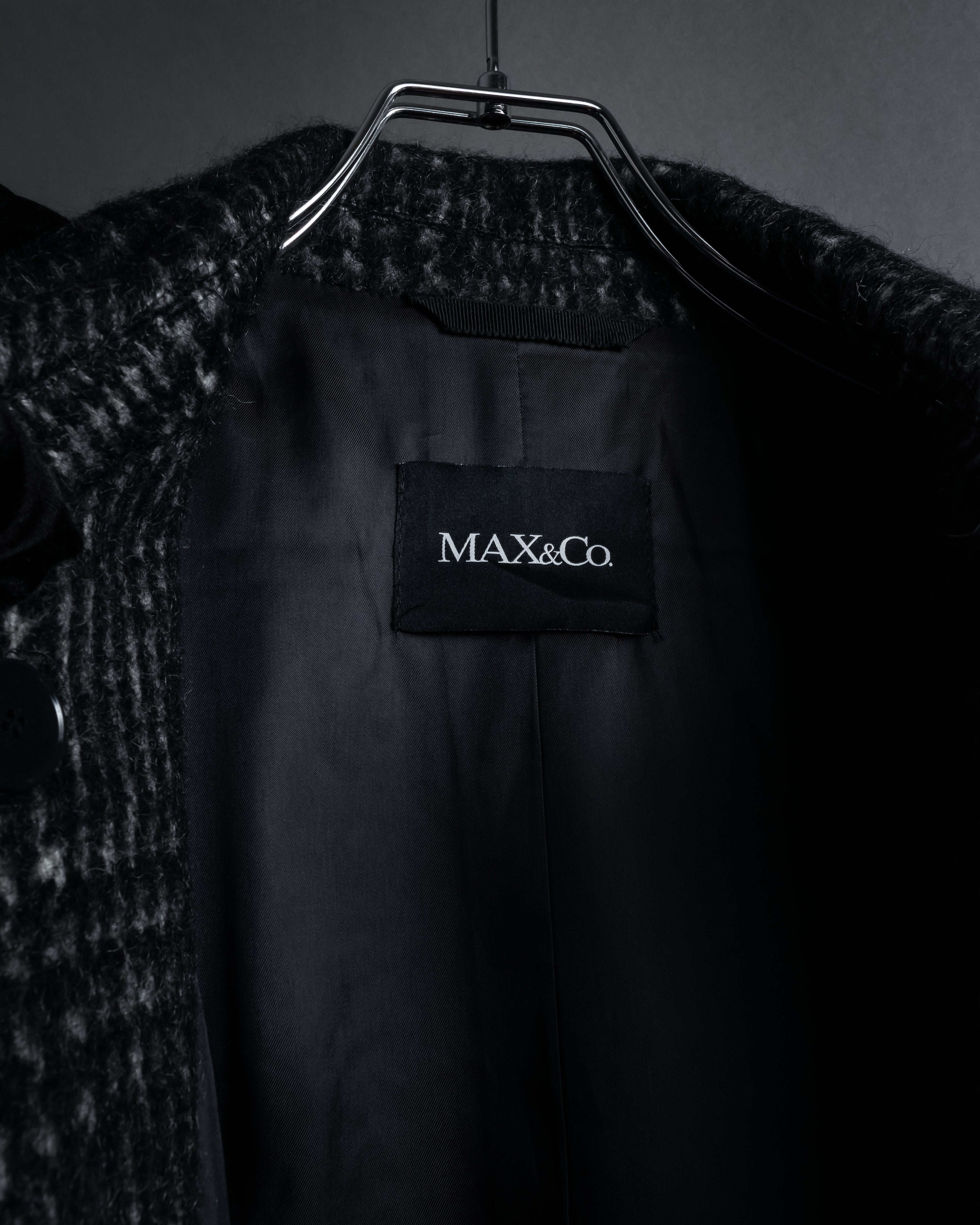 “MAX&Co.” Double-breasted houndstooth tweed coat