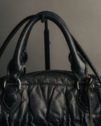 -SPECIAL- "MIU MIU" 00's-10's Glossy gathered leather handbag