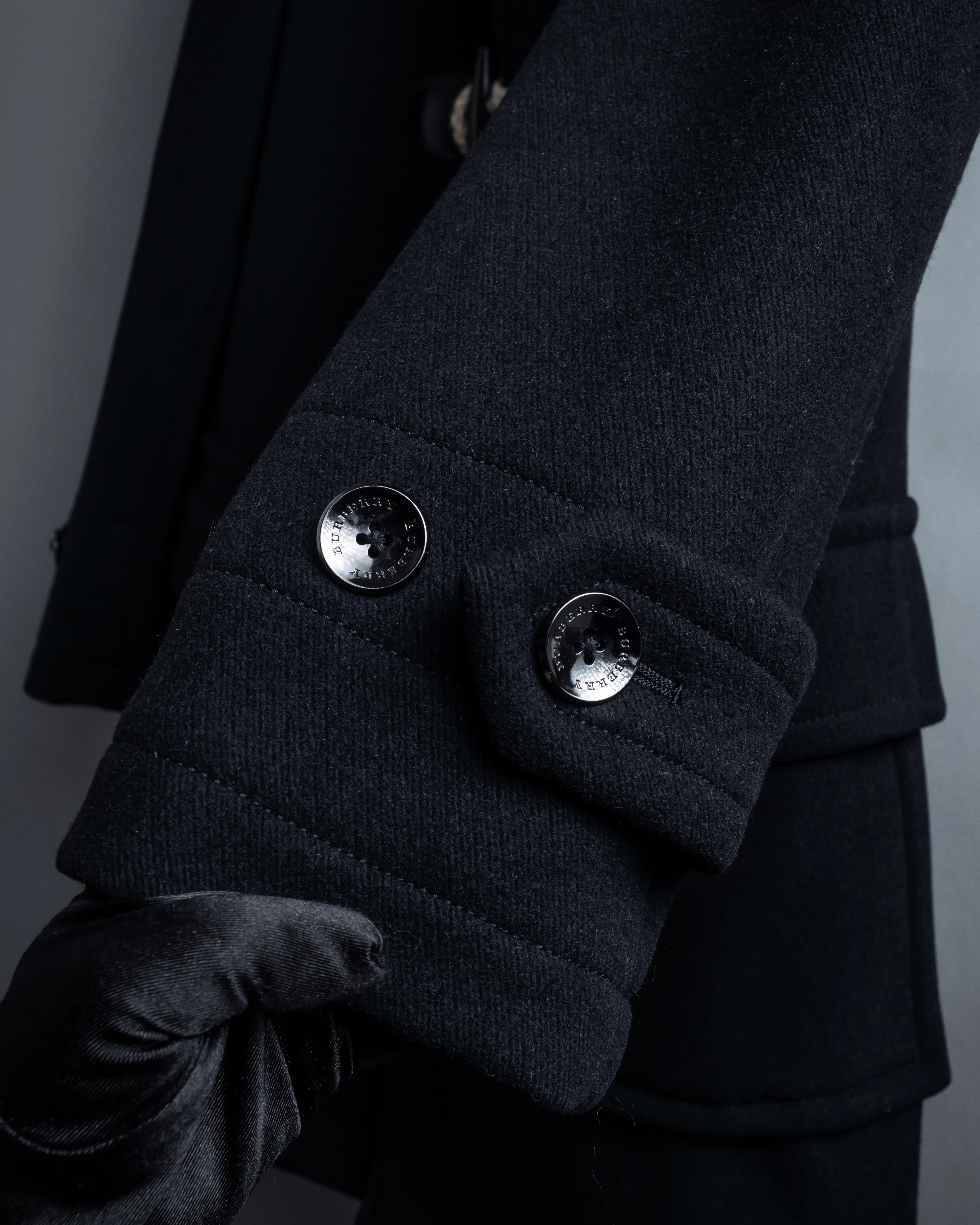 "BURBERRY" Classic detailing melton wool duffle coat