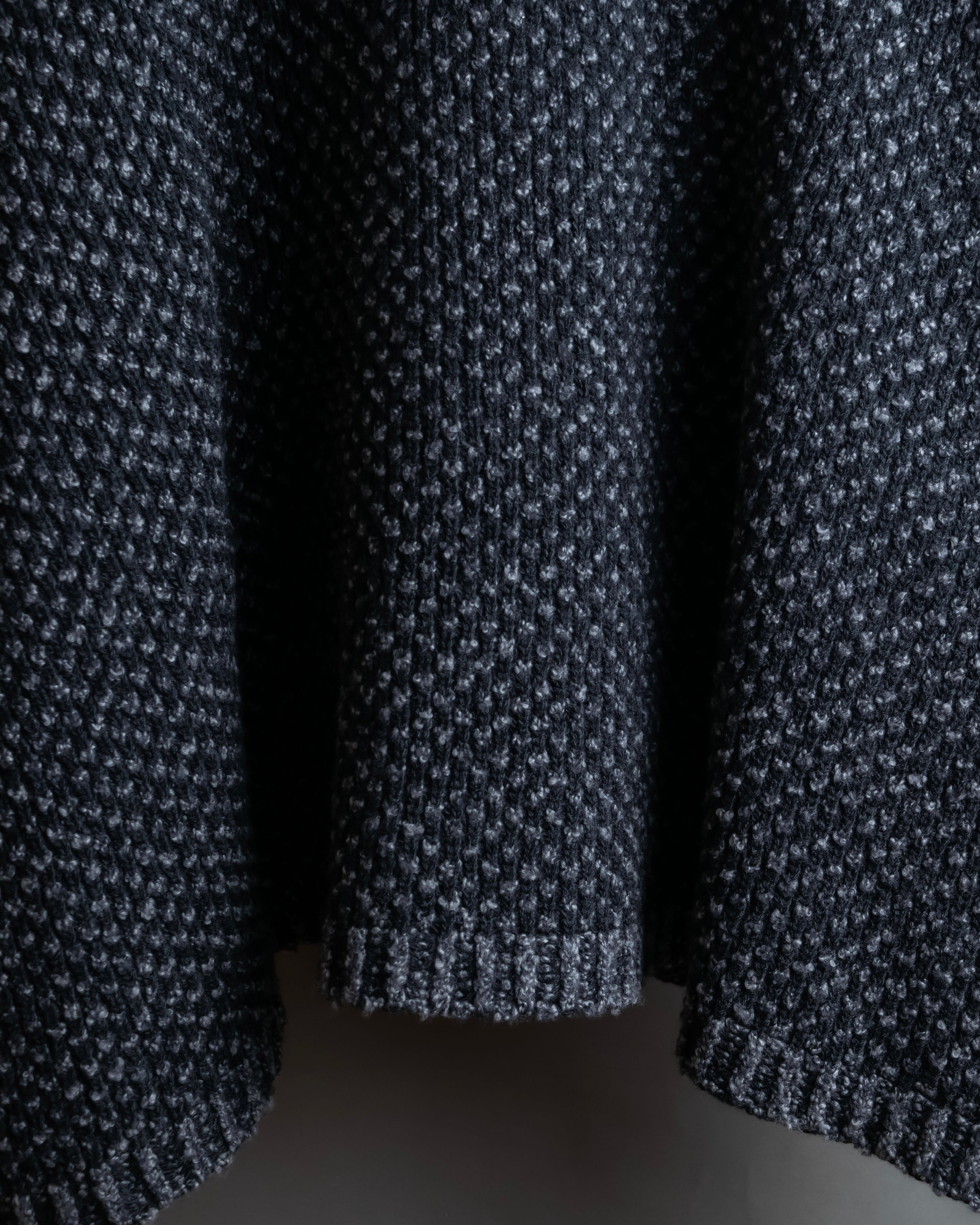 "DOLCE & GABBANA" Poncho silhouette waffle knit pullover