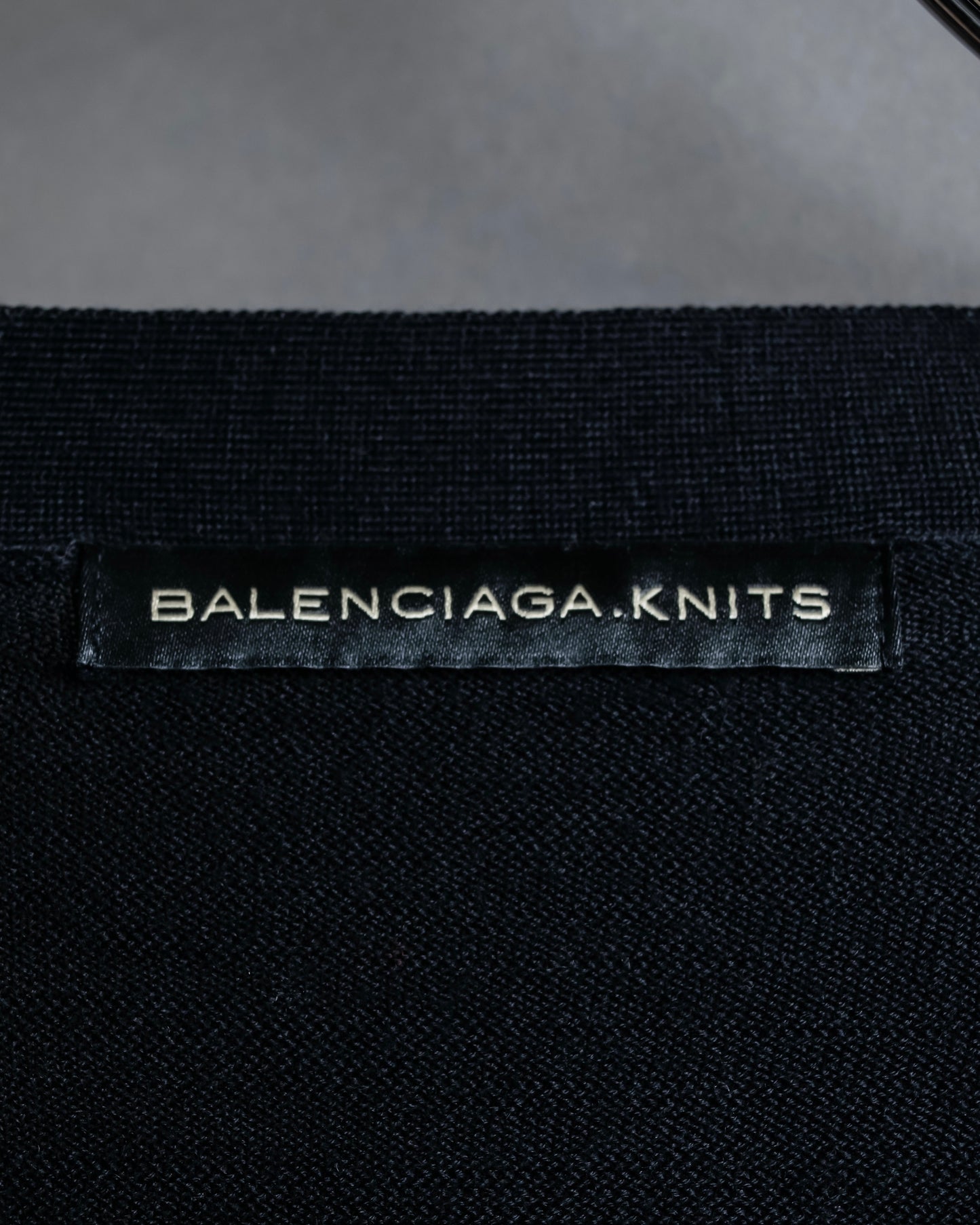 "BALENCIAGA" Silk cashmere gold button short V neck cardigan