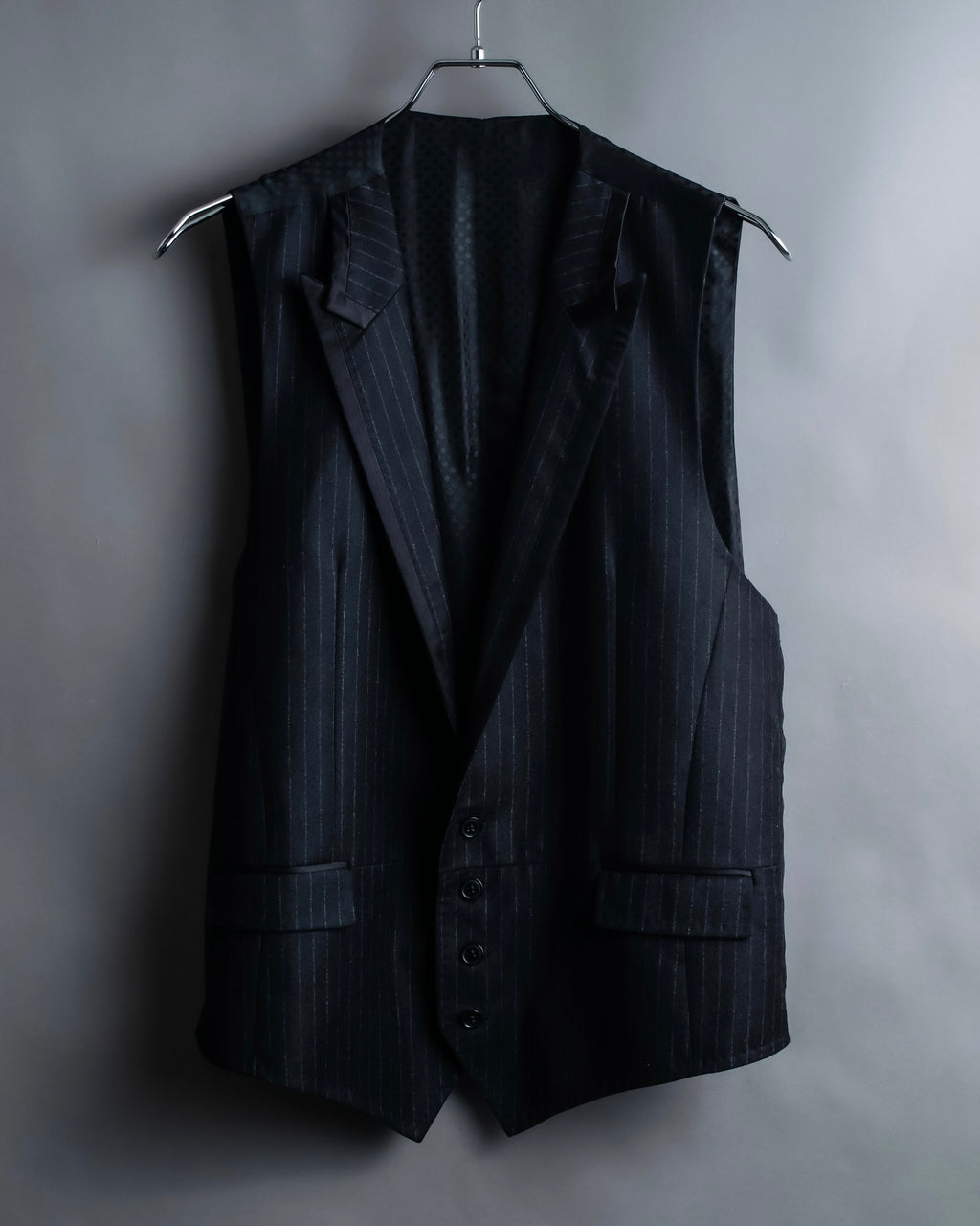 "DOLCE & GABBANA" Pattern switching peak lapel gilet