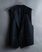 "DOLCE & GABBANA" Pattern switching peak lapel gilet