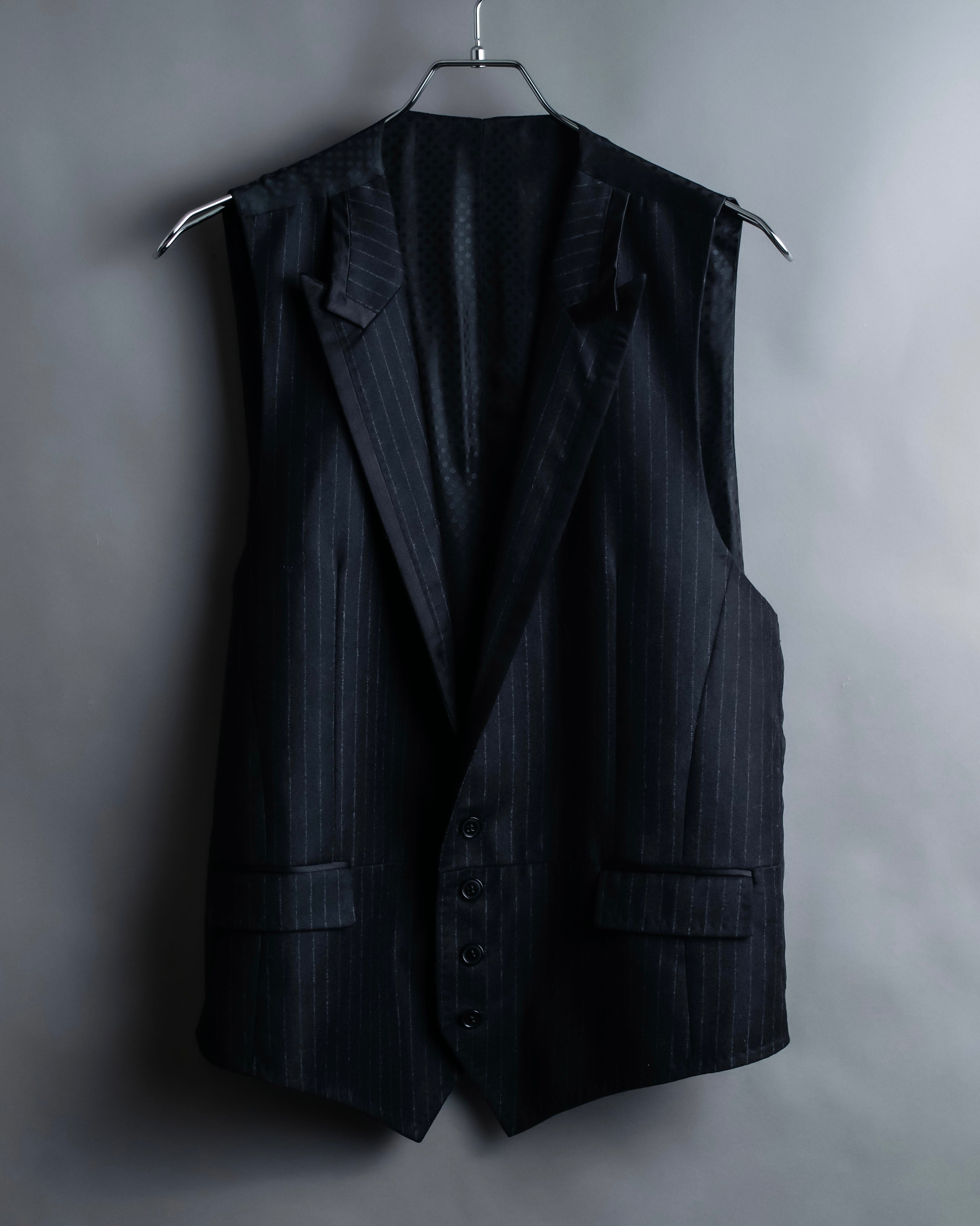 "DOLCE & GABBANA" Pattern switching peak lapel gilet