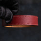 "HERMES" Margiela period burgundy leather bracelet