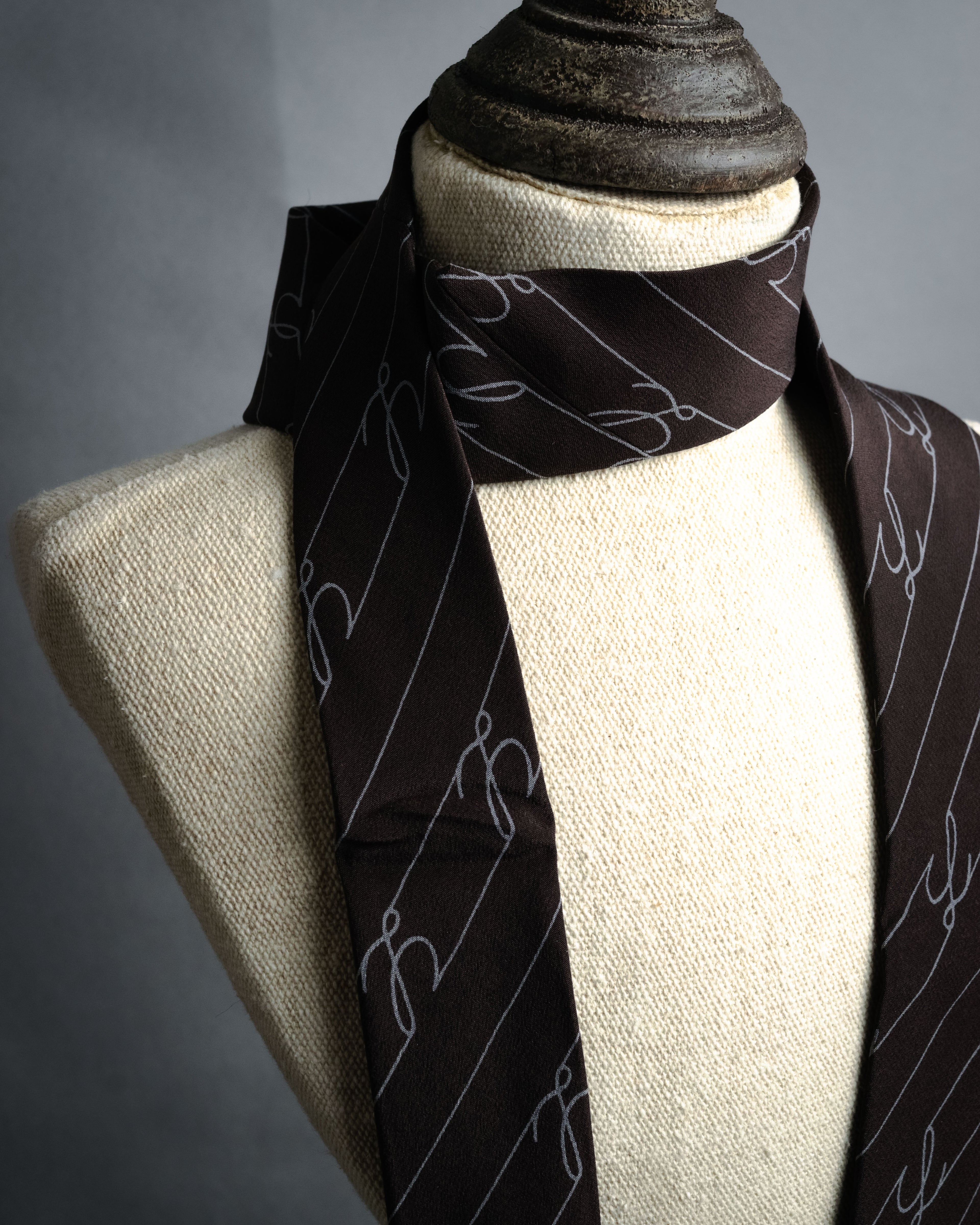 “LOEWE” 2000’s Script monogram silk tie