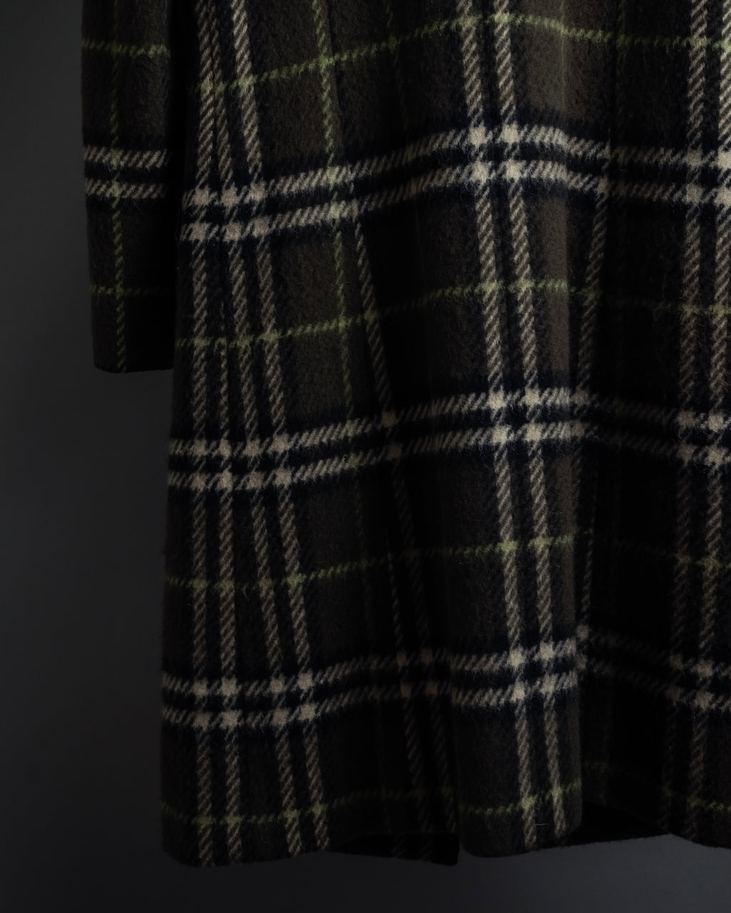 "BURBERRY" Leather switching design check tweed coat