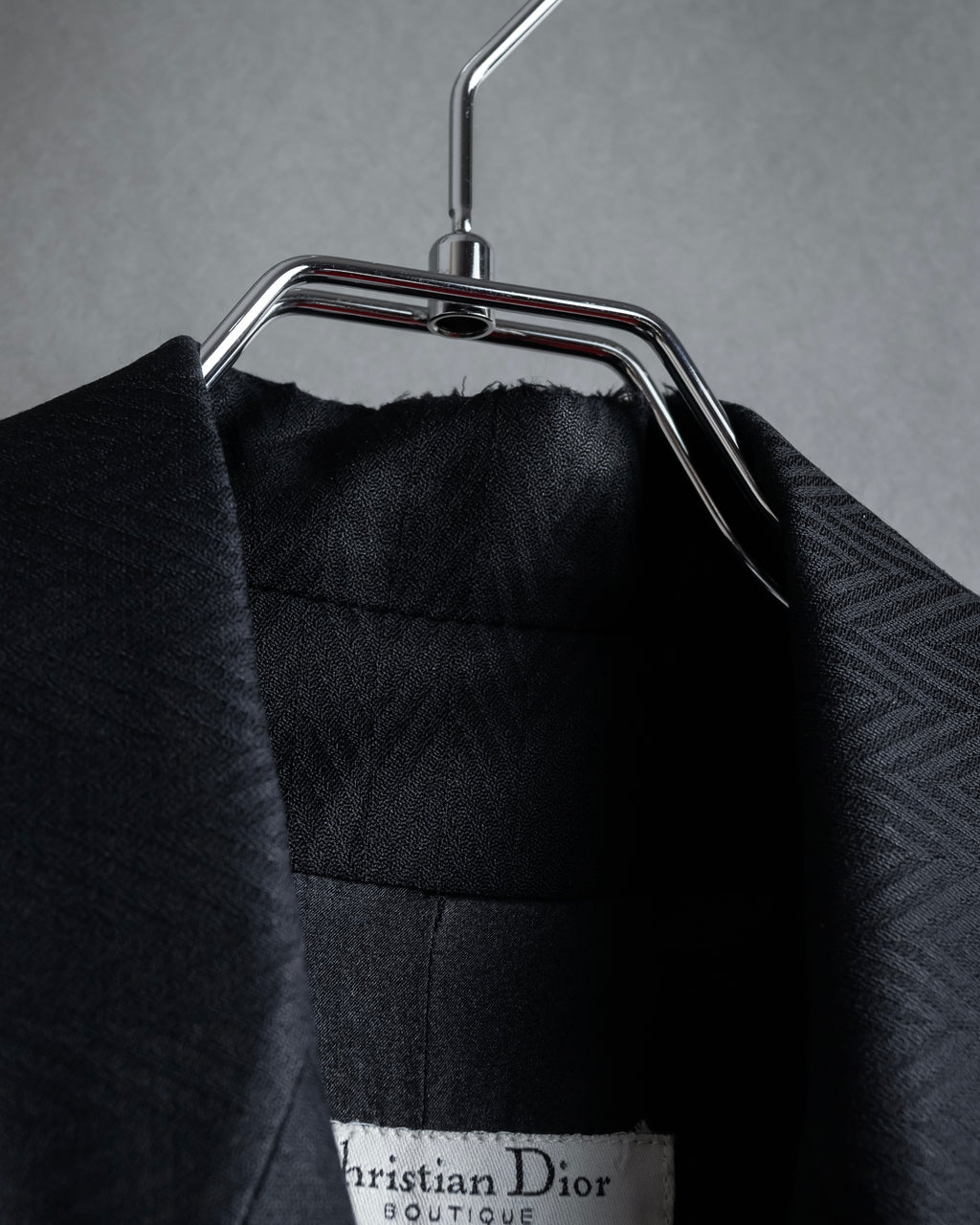 “Christian Dior” 90’s sculpted herringbone chester coat