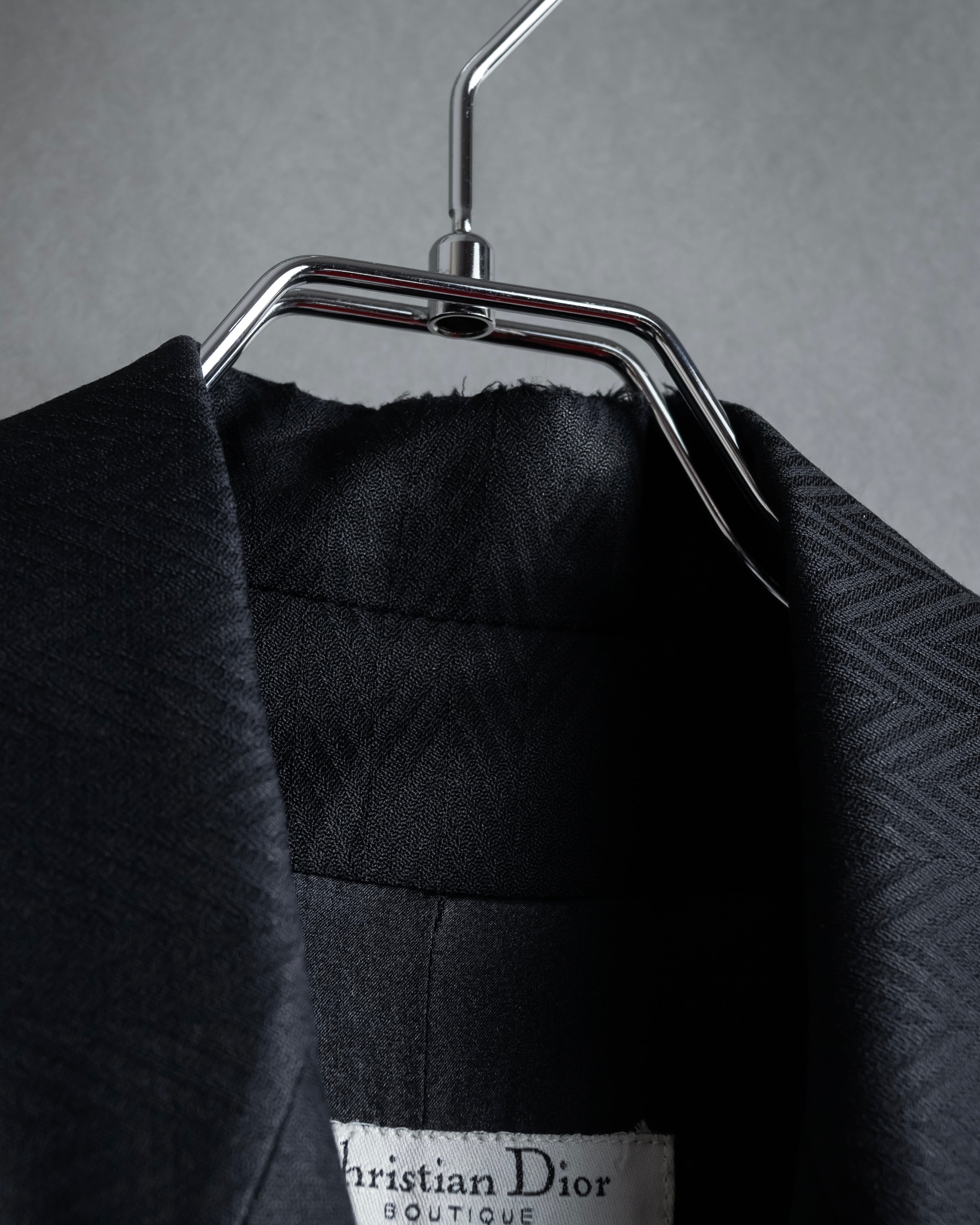 “Christian Dior” 90’s sculpted herringbone chester coat