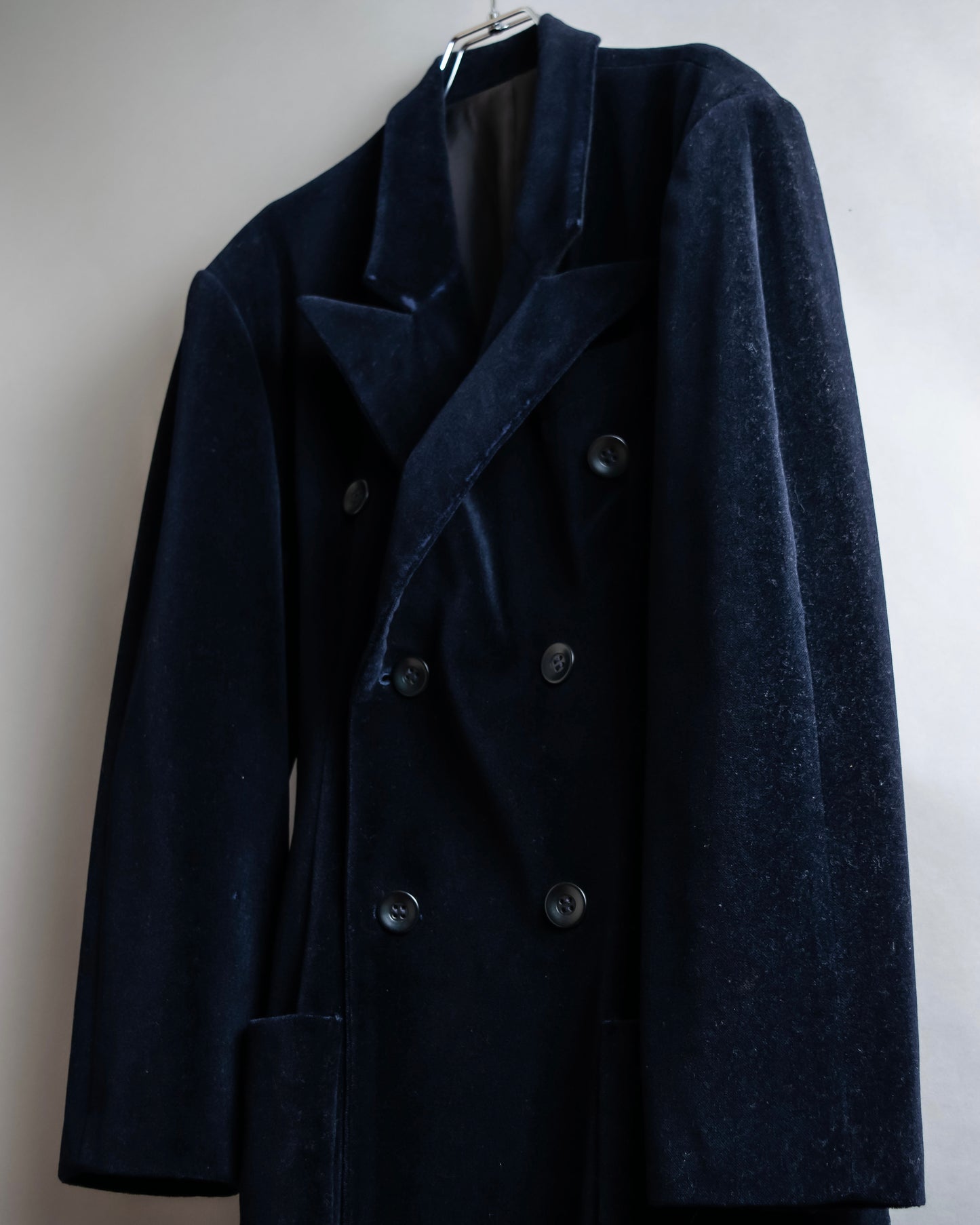 "Y's" Double breasted waist shaped velour tailored coat