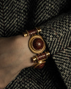 "LOEWE" Gold metal dome motif bracelet