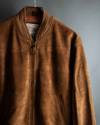 "SEAHOP" Ribbed design suede leather blouson