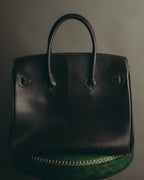 "Yves Saint Laurent" 90's-00's Classic textured leather structured top handle bag
