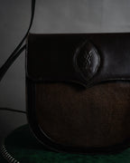 “Yves Saint Laurent” 80’s-90’s Cassandre embossed shoulder bag