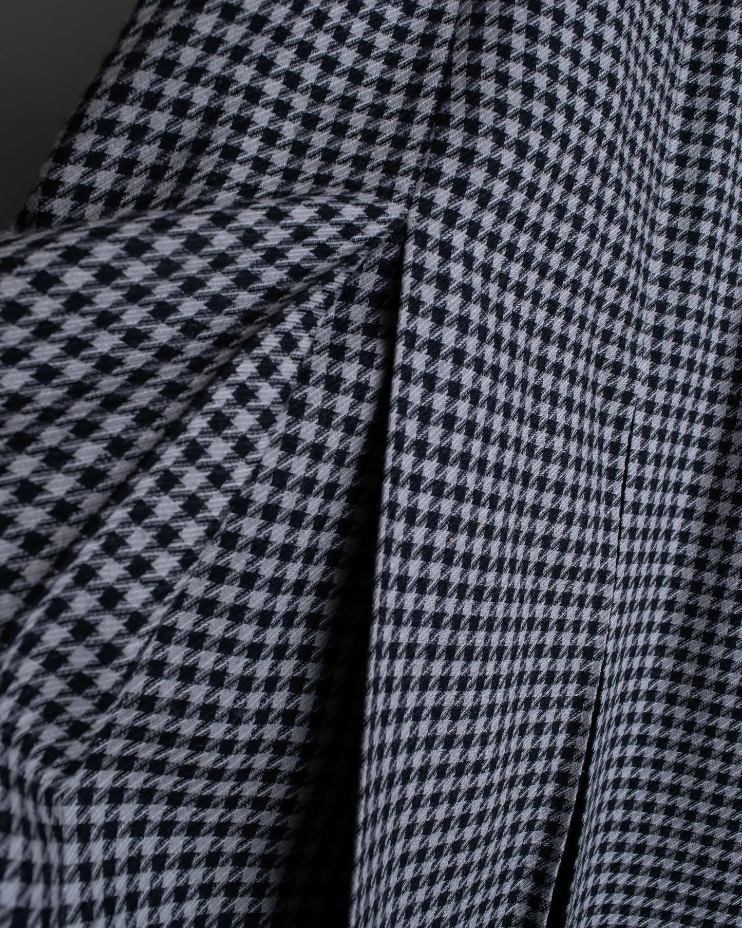 "Christian Dior" Houndstooth pattern wool cropped pleats skirt