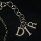 "DIOR" Logo motif combination silver necklace