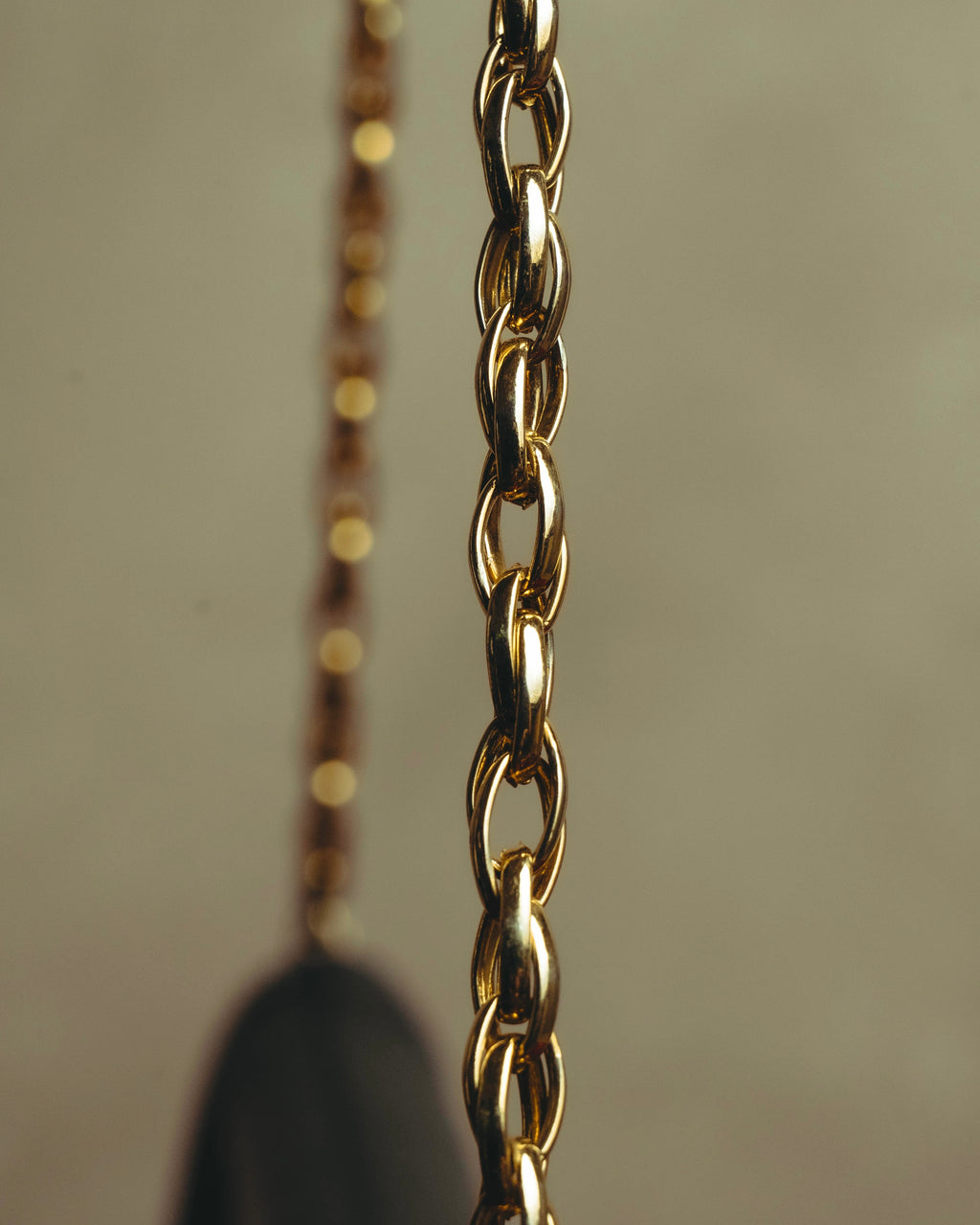 “BALENCIAGA” 80’s-early 90’s double BB leather chain shoulder bag