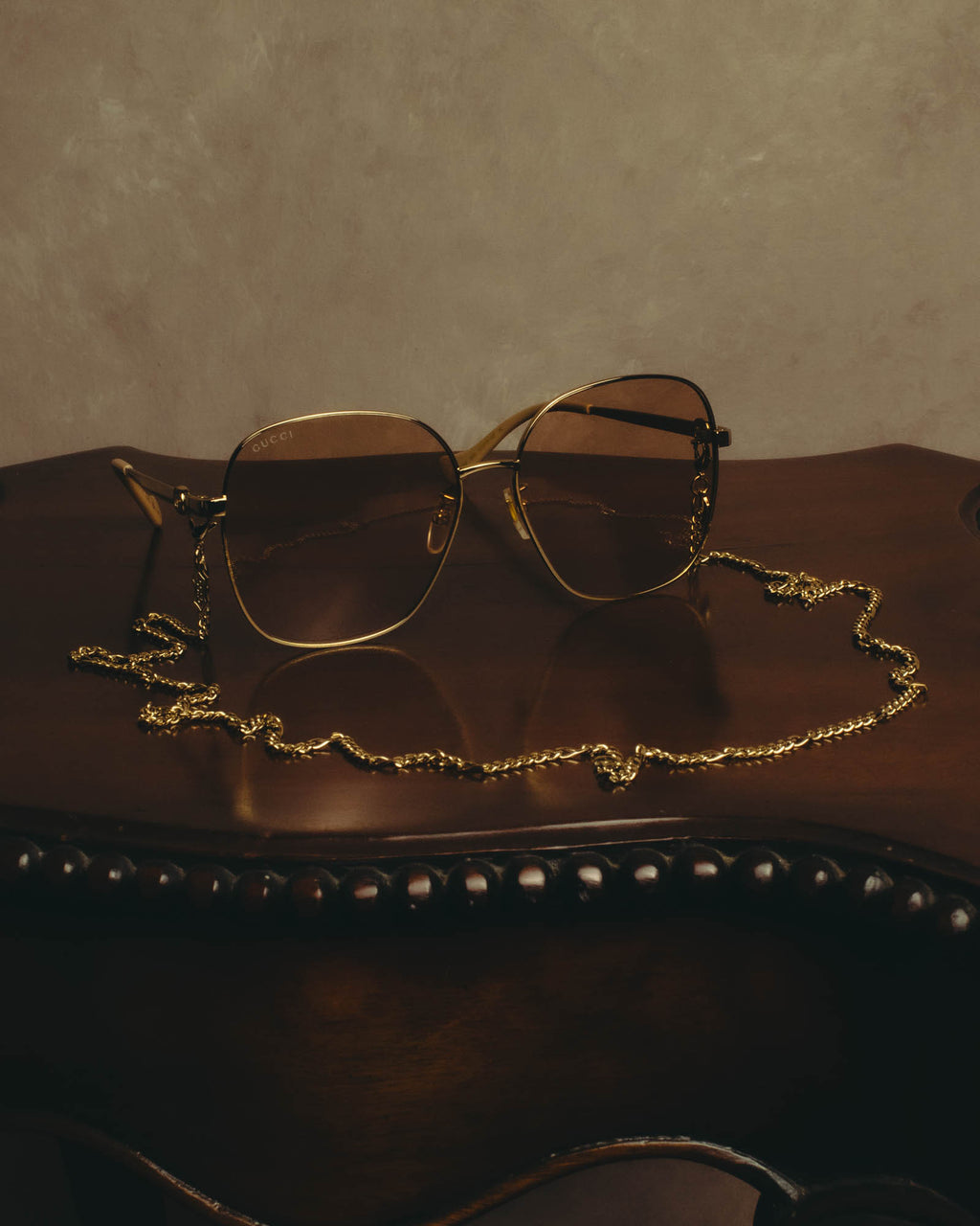 -SPECIAL- “GUCCI” 2016-2022 chain detailed oversized sunglasses