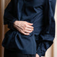 "HERMES" Skipper collar drawstring pullover shirt