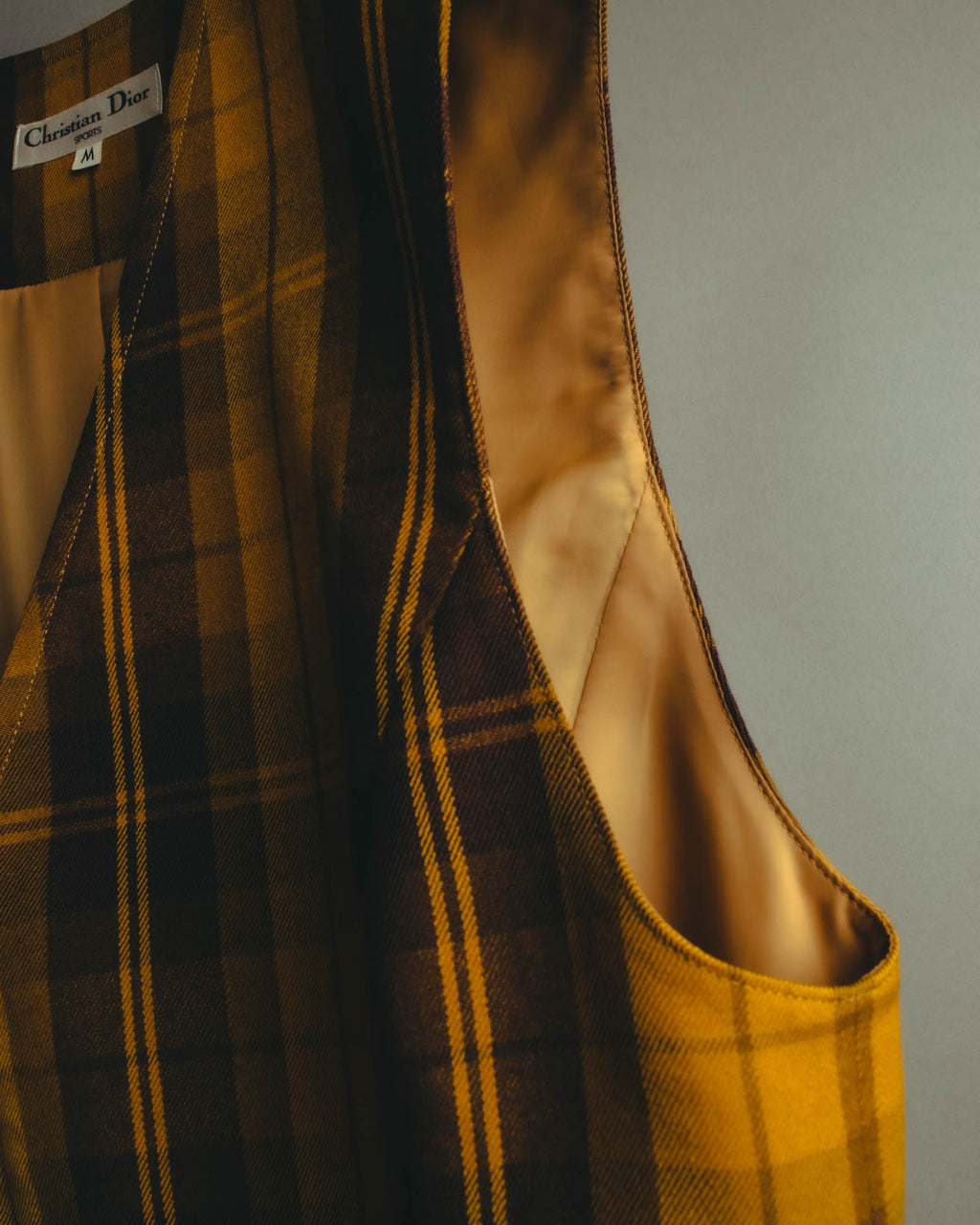 “Christian Dior” 90’s-00’s Plaid wool zip tailored vest