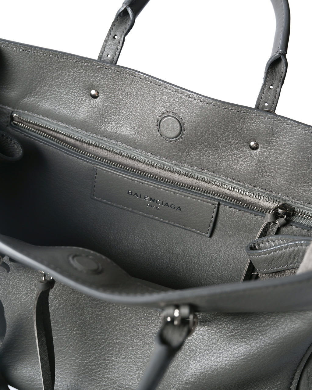 BALENCIAGA/ “Papier A6 ” Zip Around 2 Way Handbag Gray