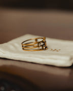 “Christian Dior” 00’s Crystal embellished Dior logo multi band ring
