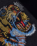 "GUCCI" Michele period tiger embroidery silk necktie