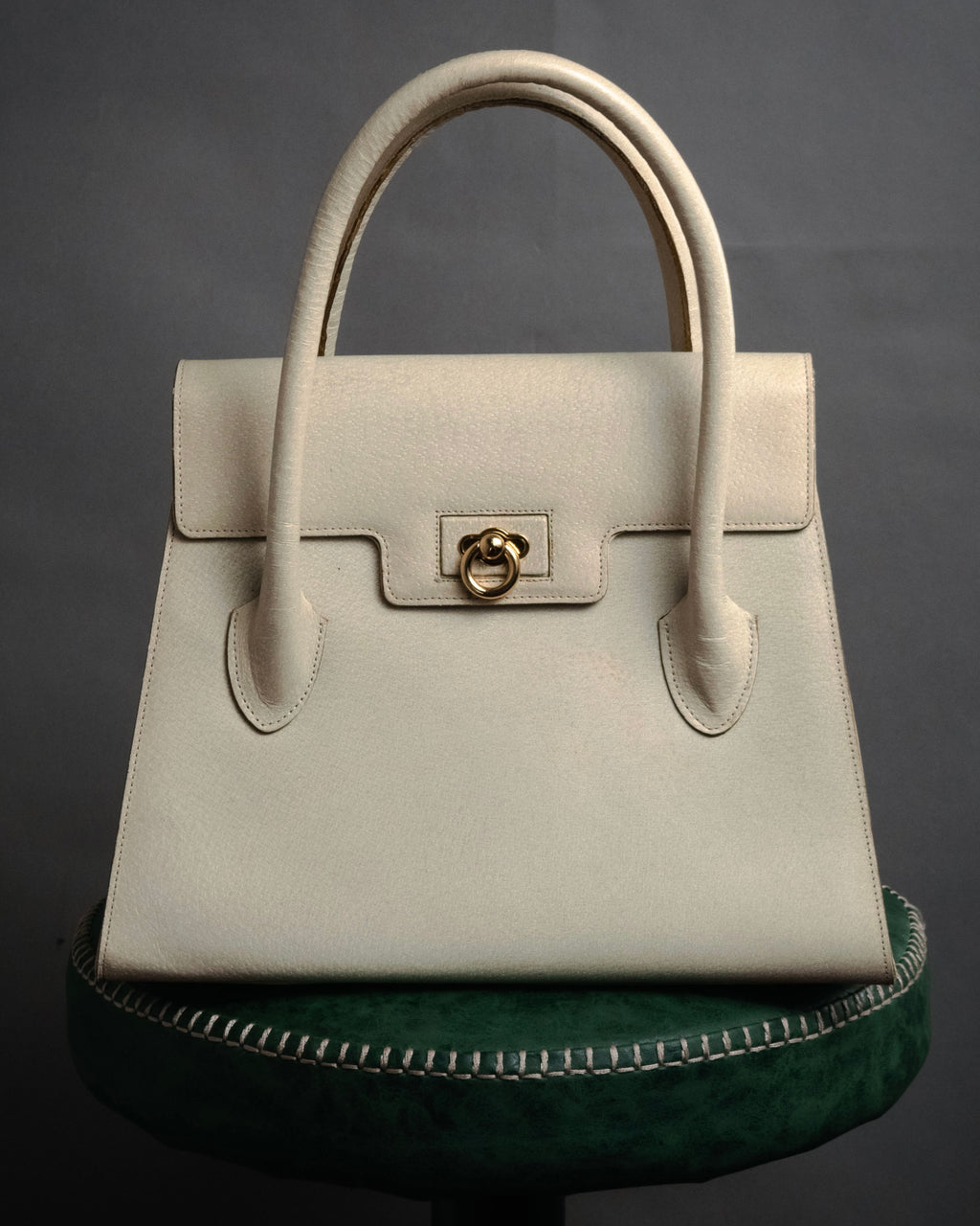 “VALENTINO GARAVANI” 90’s structured top handle leather bag