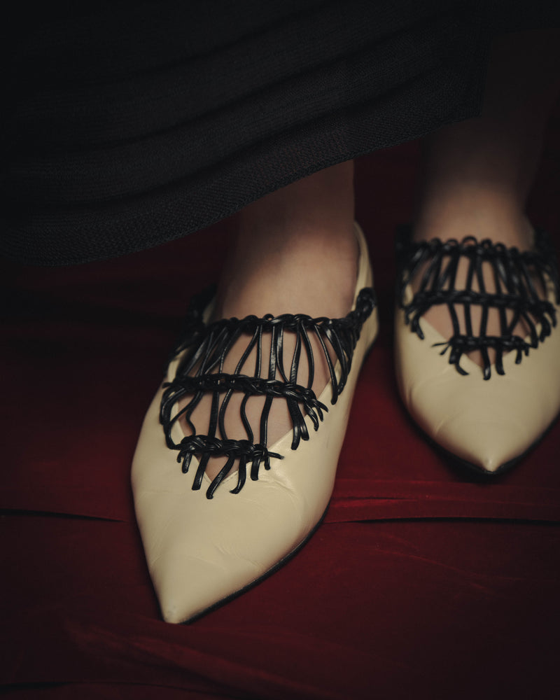 -SPECIAL- “JIL SANDER” 2020’s interwoven strap pointed-toe flat shoes