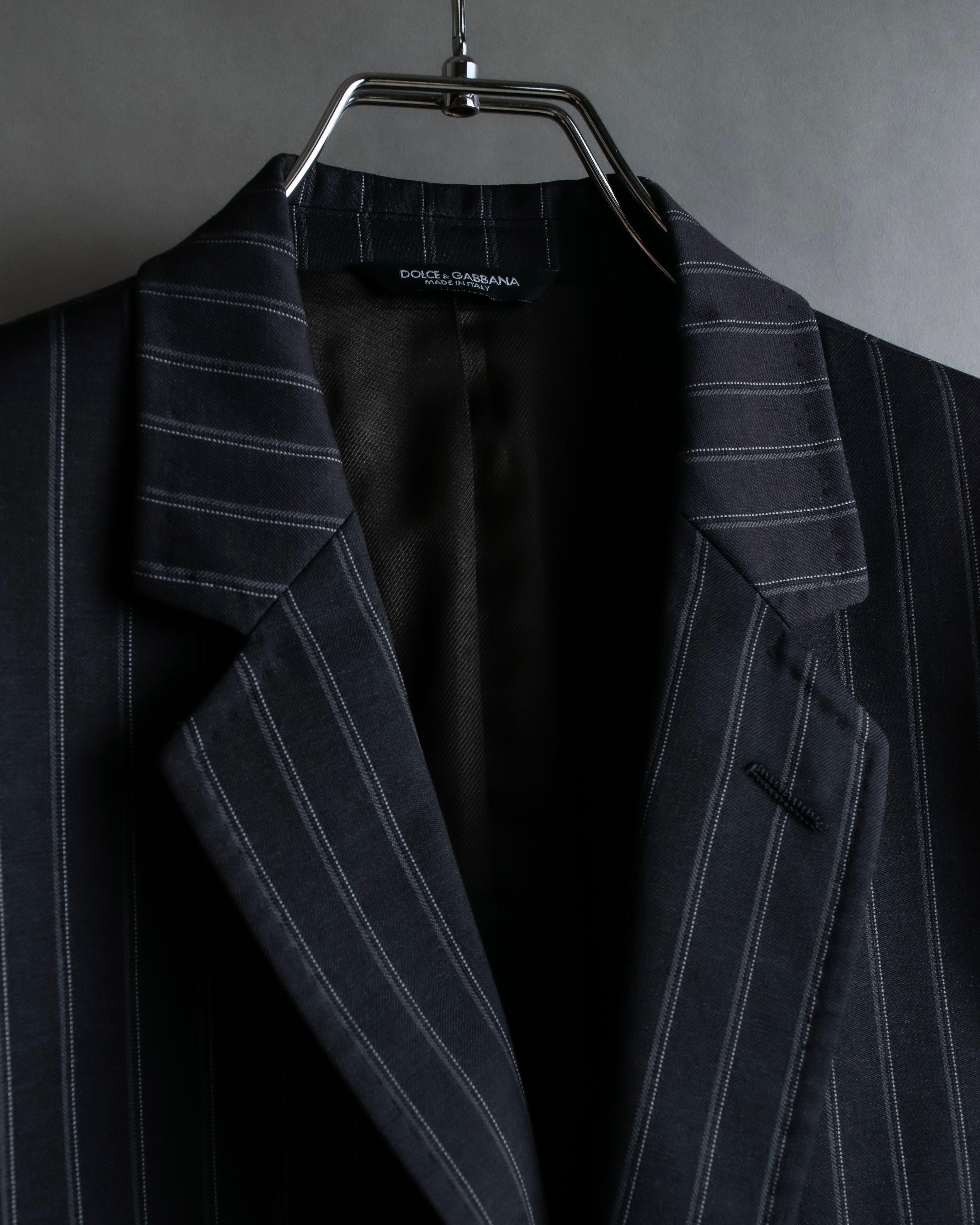 "Dolce & Gabbana" Pinstripe vertical lines emphasized tailored jacket