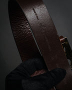 “FENDI” 2000’s FF studded sculptural leather belt